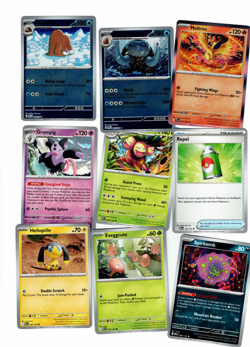 lot of 9 Pokemon Cards, 3 holo, Rare Moltres Phantasmal Flames - Image 1