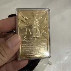 1999 Pikachu Pokemon 23k Gold Plated Trading Card Burger King In Case - Image 3