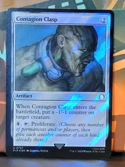MTG Fallout Contagion Clasp PIP Surge Foil Uncommon Artifact Nm-M - Image 1
