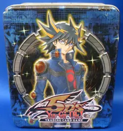 Yu-Gi-Oh! 2009 Yusei Fudo Excl. 5 D's Tin 5 Sealed Packs Open Box but Complete! - Image 1