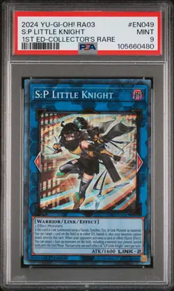 2024 YU-GI-OH! RA03-EN049 S:P LITTLE KNIGHT 1ST EDITION COLLECTOR'S RARE PSA 9 - Image 1