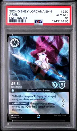 2024 DISNEY LORCANA EN 4-URSULA'S RETURN ENCHANTED ARIEL - SONIC WARRIOR PSA 10 - Image 1