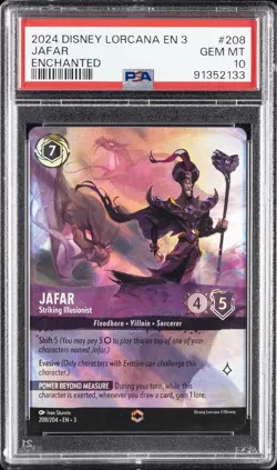 2024 DISNEY LORCANA EN 3-INTO THE INKLANDS JAFAR - STRIKING ILLUSIONIST PSA 10 - Image 1