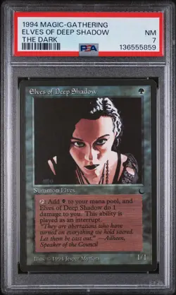 ELVES OF DEEP SHADOW The Dark PSA 7 Vintage MTG [Nostalgium] - Image 1