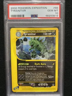 2002 Pokemon Expedition Tyranitar 66/165 PSA 10 Gem Mint - Image 1