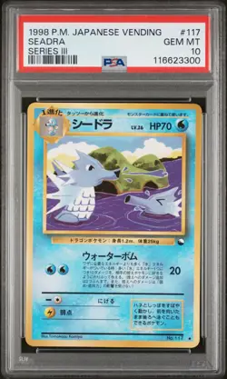 1998 Pokemon JPN Vending Ser III #117 Seadra PSA 10 - Image 1