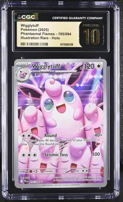 WIGGLYTUFF Phantasmal Flames Illustration Rare #105 CGC Pristine 10 Pokemon - Image 1