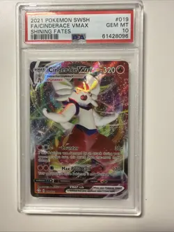 Pokemon Cinderace VMAX CGC 10 Shining Fates 019/072 2021 Holo Ultra Rare - Image 1