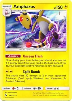 4x Lightly Played Ampharos - 78/214 - Non-Holo Theme Deck Exclusive Pokemon Deck - Image 1