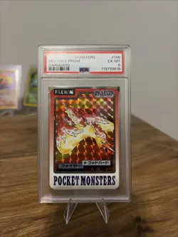 1997 POCKET MONSTERS CARDDASS POKEMON #146 MOLTRES PRISM PSA 6 Clean New Cert - Image 1
