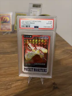 1997 POCKET MONSTERS CARDDASS POKEMON #146 MOLTRES PRISM PSA 6 Clean New Cert - Image 2