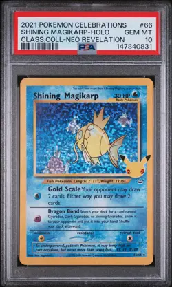 2021 POKEMON CELEBRATIONS CLASSIC COLL #66 SHINING MAGIKARP-HOLO PSA 10 - Image 1