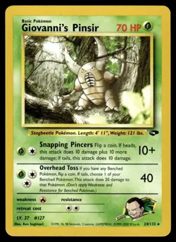 Giovanni’s Pinsir #24 - Rare - Pokemon Gym Challenge - LP - Image 1