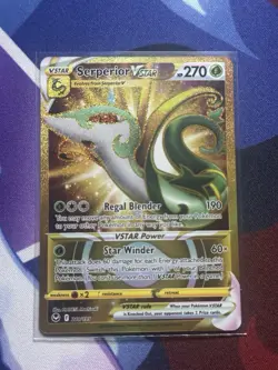 Serperior VSTAR 210/195 Gold Holo Full Art Secret Rare Pokemon Silver Tempest - Image 1