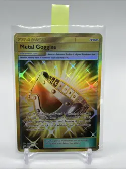2019 Pokemon Team Up Metal Goggles 195/181 Gold Secret Rare NM - Image 1
