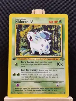 Pokemon 1999 WOTC 1st Edition Jungle Nidoran F 57/64 - Excellent - Image 1