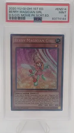 2020 YU-GI-OH! 1ST EDITION #ENS14 BERRY MAGICIAN GIRL PSA 9 - Image 1