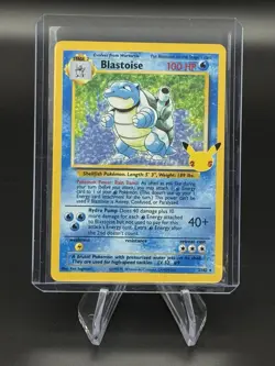 Pokemon Blastoise Holo Rare Base Set 100HP 2/102 25th anniversary Card - Image 1