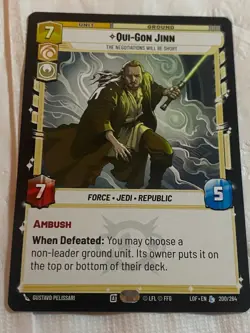 STAR WARS UNLIMITED TCG LOF QUI-GON JINN Legendary Card NM - Image 1