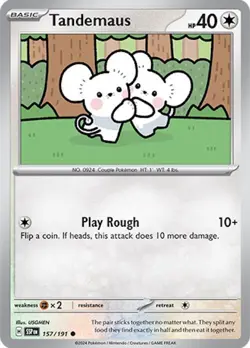 Tandemaus SV08: Surging Sparks 157/191 NM English Pokemon Card - Image 1