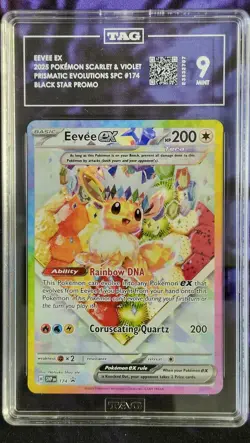 Pokemon TAG 9 Eevee ex 174 Promo Prismatic Evolutions UPC - Image 1