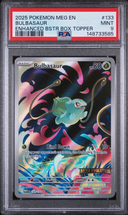 Pokemon TCG Bulbasaur Mega Evolution Stamped Promo 133/132 - PSA 9 - Image 1