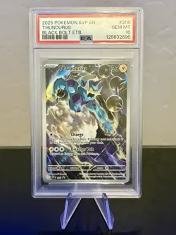 2025 POKEMON SVP THUNDURUS BLACK BOLT ETB PROMO #209 PSA 10 - Image 1
