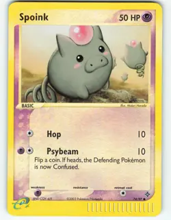 Spoink - Reverse Holo - 74/97 Dragon - Pokemon TCG - 2003 - Image 1