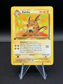 Raichu 29/62 1st Edition - Pokemon Fossil Rare - MP - Image 1