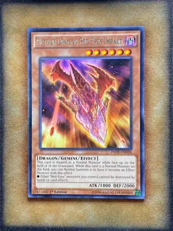 Yugioh Meteor Dragon Red-Eyes Impact INOV-EN028 Rare 1st Ed NM - Image 1