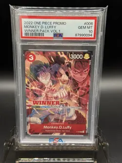 2022 One Piece Promo Monkey D Luffy Winner PSA 10 - Image 1