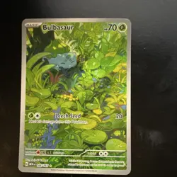 Pokemon Bulbasaur Illustration Rare Holo 166/165 Scarlet & Violet 151 70 HP - Image 1