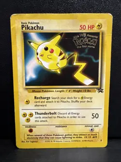 Pikachu 4 Black Star Promo Pokemon The First Movie Stamped DMG - Image 1
