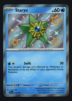 Staryu 118/091 Paldean Fates Shiny Rare Pokemon TCG - Image 1