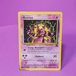 Pokemon TCG Pokemon Mewtwo Black Star Promo Non Holo 14 Damaged - Image 1