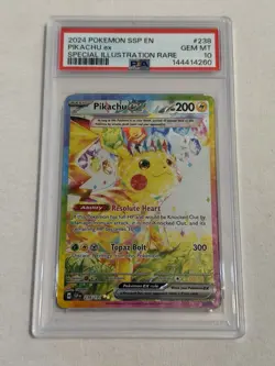 2024 POKEMON PIKACHU EX 238 SPECIAL ILLUSTRATION RARE SURGING SPARKS PSA 10 - Image 3