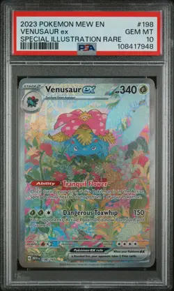 2023 POKEMON MEW EN-151 SPECIAL ILLUSTRATION RARE #198 VENUSAUR EX PSA 10 - Image 1