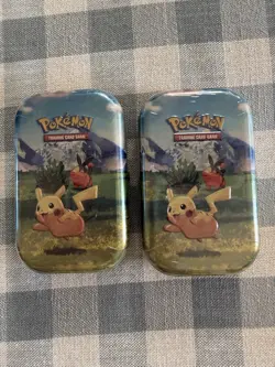 Pokemon Accented Heroes Mini Tins Bundle: Two Pikachu Tins Sealed - Image 1