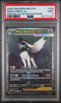 2025 Pokemon Mega Evolution Base #180 SIR Full Art Mega Absol ex PSA 9 Mint - Image 1