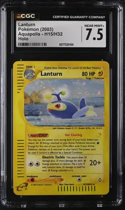LANTURN H15/H32 HOLO AQUAPOLIS POKEMON CGC 7.5 NEAR MINT+ - Image 1