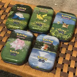 Bundle of 5 Pokemon Go Mini Tins Set with Artwork and Coins - Image 1