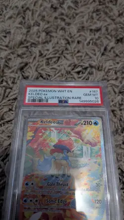 2025 POKEMON WHT EN-WHITE FLARE SPECIAL ILLUSTRATION RARE #167 KELDEO EX PSA 10 - Image 2