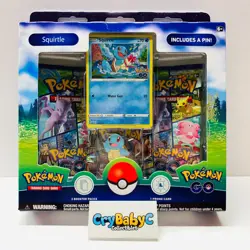 Pokemon Pokemon GO Pin Collection Squirtle 1 Promo 1 Pin 3 Packs - Image 1