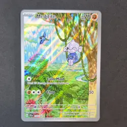 Pokemon Meditite 153/142 SV07: Stellar Crown Illustration Rare Full Art Holo - Image 1