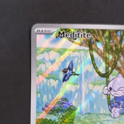 Pokemon Meditite 153/142 SV07: Stellar Crown Illustration Rare Full Art Holo - Image 2
