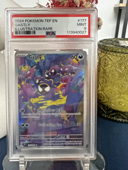 2024 POKEMON TEF EN-TEMPORAL FORCES 177 GASTLY ILLUSTRATION RARE PSA 9 MINT - Image 1