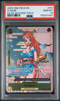 2025 One Piece EN CS 25-26 Event Pack #101 O-Nami PSA 10 GEM MINT - Image 1