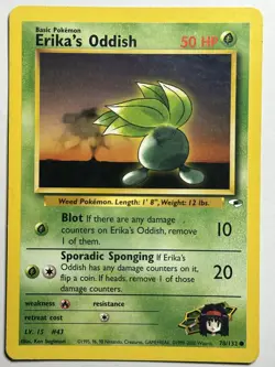 Erika's Oddish (78) Gym Heroes 078/132 MP-LP Pokemon Card - Image 1
