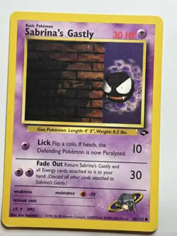 Sabrina's Gastly (96) Gym Challenge 096/132 MP-LP Pokemon Card - Image 1