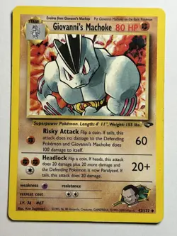 Giovanni's Machoke Gym Challenge 042/132 MP-LP Pokemon Card - Image 1